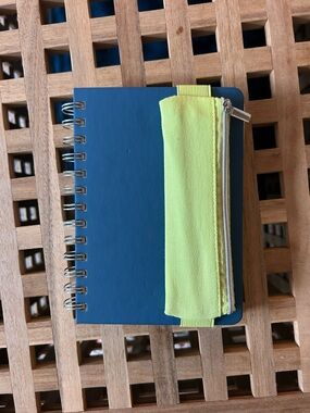 Target Navy Spiral Notebook with Lime Green Pencil Pouch